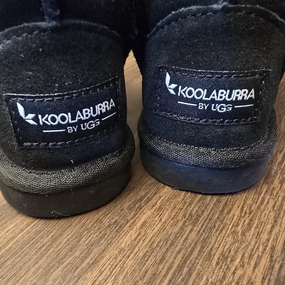 Koolaburra Black Suede Winter Boots Little Girls Size 6